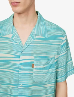 Missoni Contrast-pattern Relaxed-fit Woven Shirt -Falkeis Store R04165469 MULTIWHITEBLUE ALT04