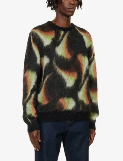 Etro Abstract-pattern Crewneck Wool-blend Jumper 8 Etro Abstract-pattern Crewneck Wool-blend Jumper -Falkeis Store R04166244 BLACK ALT02