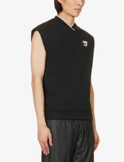 Brand-print Sleeveless Cotton-jersey Top 7 Brand-print Sleeveless Cotton-jersey Top -Falkeis Store R04166406 BLACK ALT02