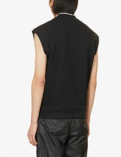 Brand-print Sleeveless Cotton-jersey Top 8 Brand-print Sleeveless Cotton-jersey Top -Falkeis Store R04166406 BLACK ALT03