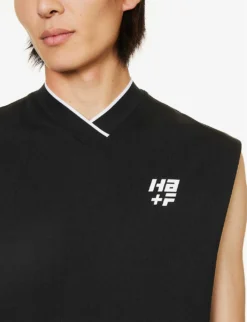 Brand-print Sleeveless Cotton-jersey Top 9 Brand-print Sleeveless Cotton-jersey Top -Falkeis Store R04166406 BLACK ALT04