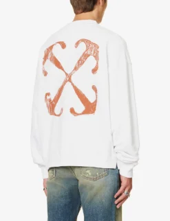 Arrow Skate Graphic-print Cotton-jersey Sweatshirt -Falkeis Store R04167140 WHITEAUTUMN ALT03