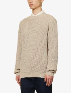 Harry Brand-tab Regular-fit Cotton-knit Jumper -Falkeis Store R04167228 OATMEAL ALT02