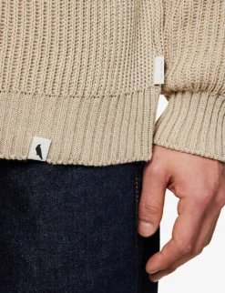 Harry Brand-tab Regular-fit Cotton-knit Jumper -Falkeis Store R04167228 OATMEAL ALT04