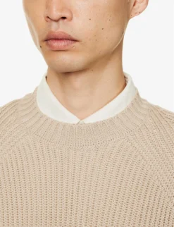 Harry Brand-tab Regular-fit Cotton-knit Jumper -Falkeis Store R04167228 OATMEAL ALT05