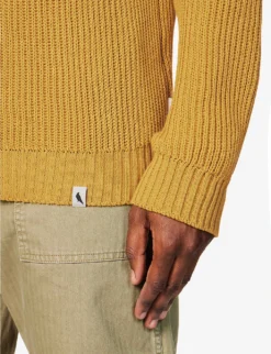 Harry Brand-tab Cable-knit Regular-fit Cotton Jumper -Falkeis Store R04167229 SUNFLOWER ALT04