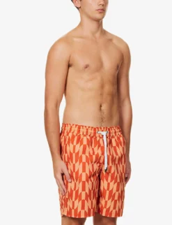 Graphic-print Regular-fit Recycled-polyester Swim Shorts -Falkeis Store R04167454 PAPRIKAQUARTZPINK ALT02