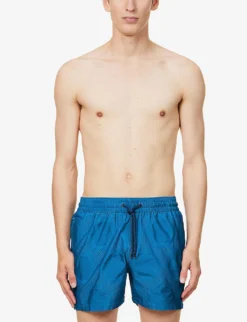 Geometric-print Regular-fit Swim Shorts -Falkeis Store R04167462 LAKEBLUE ALT02