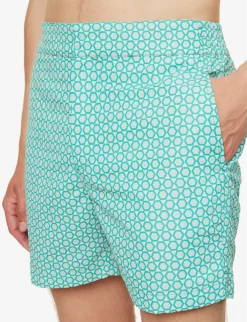 Geometric-print Regular-fit Recycled-polyester Swim Shorts -Falkeis Store R04167463 SPRINGGREEN ALT04