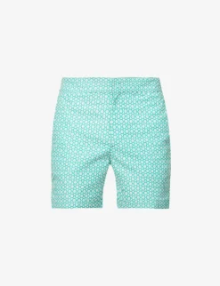 Geometric-print Regular-fit Recycled-polyester Swim Shorts