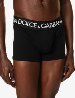 Dolce & Gabbana Pack Of Two Logo-waistband Low-rise Stretch-cotton Boxers 7 Dolce & Gabbana Pack Of Two Logo-waistband Low-rise Stretch-cotton Boxers -Falkeis Store R04168683 BLACK ALT03