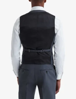 Reiss Fine Darted Slim-fit Wool Waistcoat -Falkeis Store R04168883 AIRFORCEBLUE ALT03