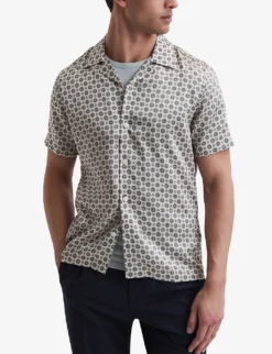 Reiss Pedro Graphic-print Regular-fit Recycled-polyester Shirt 7 Reiss Pedro Graphic-print Regular-fit Recycled-polyester Shirt -Falkeis Store R04169087 GREY ALT02