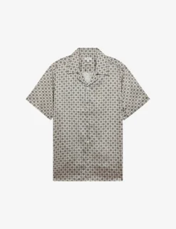 Reiss Pedro Graphic-print Regular-fit Recycled-polyester Shirt