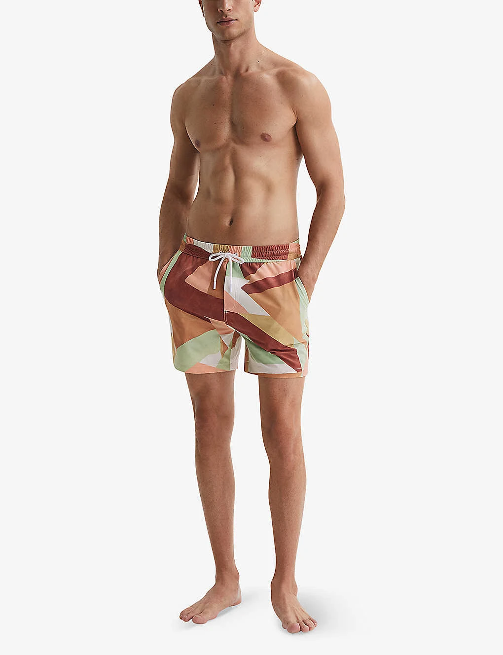 Reiss Brass Abstract-print Regular-fit Recycled-polyester Swim Shorts 2 Reiss Brass Abstract-print Regular-fit Recycled-polyester Swim Shorts - Image 2