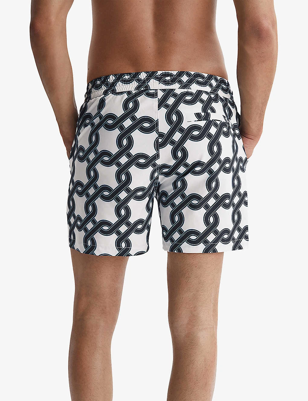 Reiss Chain Graphic-print Regular-fit Recycled-polyester Swim Shorts 4 Reiss Chain Graphic-print Regular-fit Recycled-polyester Swim Shorts - Image 4