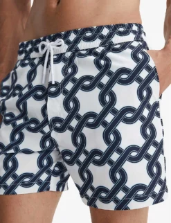 Reiss Chain Graphic-print Regular-fit Recycled-polyester Swim Shorts 9 Reiss Chain Graphic-print Regular-fit Recycled-polyester Swim Shorts -Falkeis Store R04169170 WHITENAVY ALT04