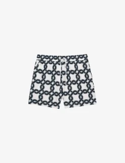 Reiss Chain Graphic-print Regular-fit Recycled-polyester Swim Shorts