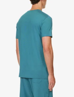 Basel Relaxed-fit Stretch-modal T-shirt -Falkeis Store R04170070 BLUE ALT02