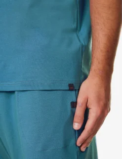 Basel Relaxed-fit Stretch-modal T-shirt -Falkeis Store R04170070 BLUE ALT03