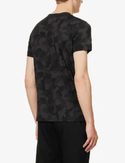 London Camouflage-print Stretch-modal T-shirt -Falkeis Store R04170073 BLACK ALT03
