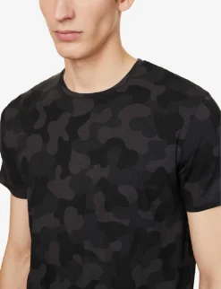 London Camouflage-print Stretch-modal T-shirt -Falkeis Store R04170073 BLACK ALT04