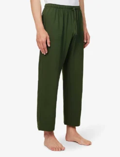 Basel Straight-leg Mid-rise Stretch-modal Pyjama Bottoms -Falkeis Store R04170076 GREEN ALT02