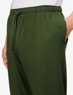 Basel Straight-leg Mid-rise Stretch-modal Pyjama Bottoms -Falkeis Store R04170076 GREEN ALT04