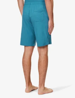 Basel Drawstring-waistband Stretch-modal Pyjama Shorts -Falkeis Store R04170077 BLUE ALT02