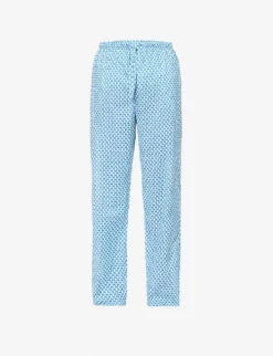 Ledbury Geometric-print Cotton-poplin Pyjama Bottoms