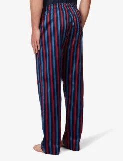 Wellington Striped Relaxed-fit Cotton-poplin Pyjama Bottoms 8 Wellington Striped Relaxed-fit Cotton-poplin Pyjama Bottoms -Falkeis Store R04170087 MULTICOLOURED ALT03