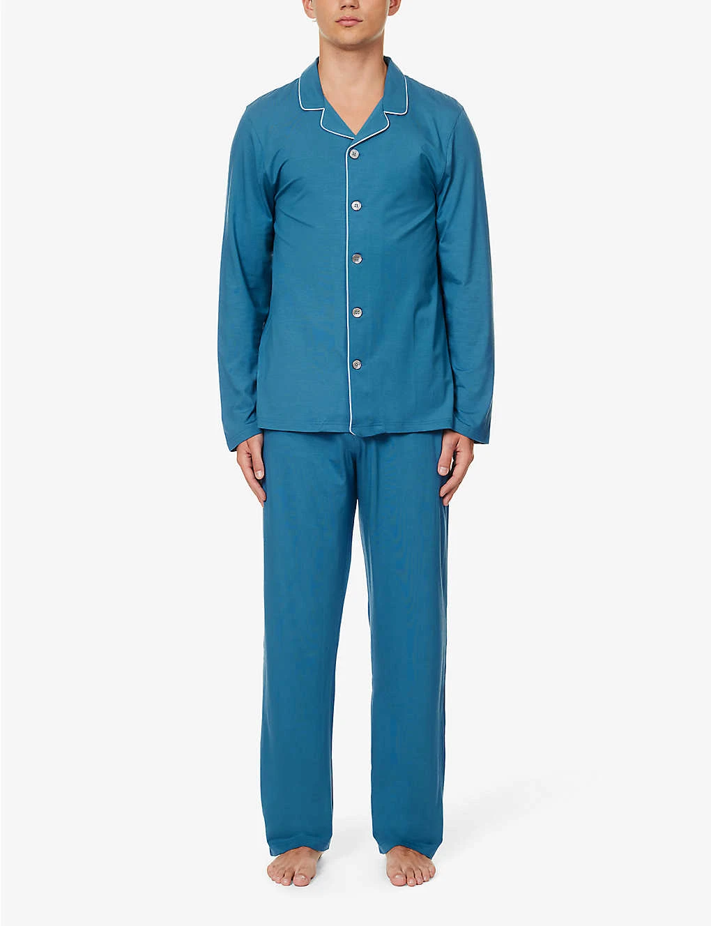 Basel Contrast-piping Stretch-modal Pyjama Set 2 Basel Contrast-piping Stretch-modal Pyjama Set - Image 2