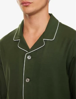Basel Relaxed-fit Stretch-woven Pyjama Set -Falkeis Store R04170089 GREEN ALT03