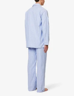 Arran Striped Cotton Pyjama Set -Falkeis Store R04170090 BLUE ALT02