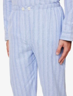 Arran Striped Cotton Pyjama Set -Falkeis Store R04170090 BLUE ALT04