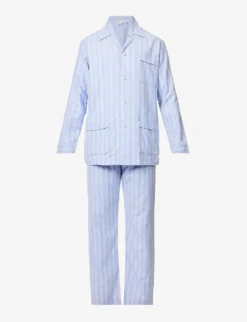 Arran Striped Cotton Pyjama Set
