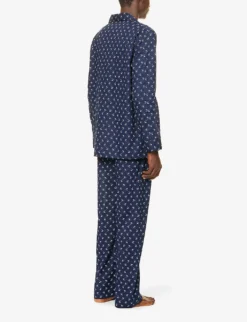 Nelson Graphic-print Cotton-poplin Pyjama Set -Falkeis Store R04170091 BLUE ALT02