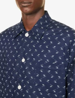 Nelson Graphic-print Cotton-poplin Pyjama Set -Falkeis Store R04170091 BLUE ALT03