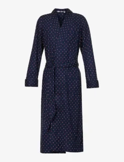 Nelson Graphic-pattern Cotton-poplin Robe