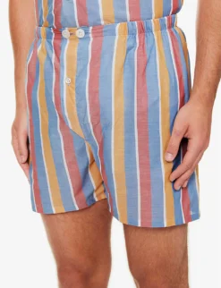 Amalfi Striped Cotton Pyjama Set 9 Amalfi Striped Cotton Pyjama Set -Falkeis Store R04170094 MULTICOLOURED ALT04