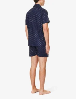 Nelson Geometric-print Cotton Pyjama Set -Falkeis Store R04170095 NAVY ALT02