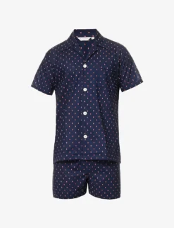 Nelson Geometric-print Cotton Pyjama Set
