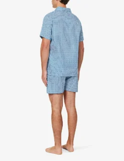 Ledbury Graphic-print Cotton-poplin Pyjama Set -Falkeis Store R04170097 BLUE ALT03