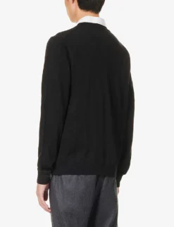 CORNELIANI Crewneck Virgin-wool Jumper -Falkeis Store R04170899 BLACK ALT03