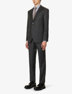 CORNELIANI Super 130s Single-breasted Slim-fit Wool Suit -Falkeis Store R04170933 MIDGREY ALT02