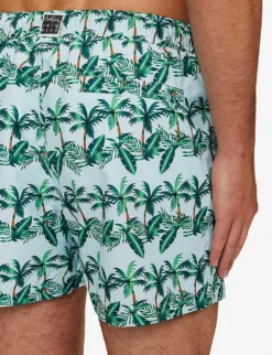 Bjorn Borg Print Graphic-pattern Elasticated Waistband Regular-fit Swim Shorts 9 Bjorn Borg Print Graphic-pattern Elasticated Waistband Regular-fit Swim Shorts -Falkeis Store R04172924 SKYBLUEGREEN ALT04