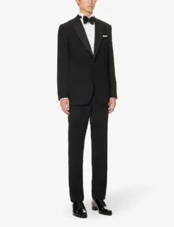 Giorgio Armani Regular-fit Single-breasted Wool Suit 10 Giorgio Armani Regular-fit Single-breasted Wool Suit -Falkeis Store R04173389 BLACK ALT02