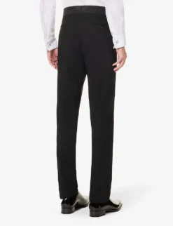 Giorgio Armani Regular-fit Single-breasted Wool Suit 13 Giorgio Armani Regular-fit Single-breasted Wool Suit -Falkeis Store R04173389 BLACK ALT05