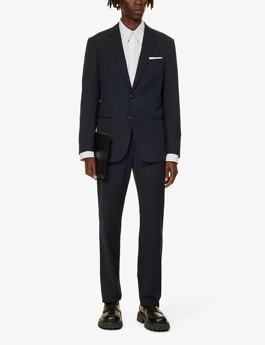 Giorgio Armani Double-breasted Patch-pocket Regular-fit Wool Suit 2 Giorgio Armani Double-breasted Patch-pocket Regular-fit Wool Suit - Image 2