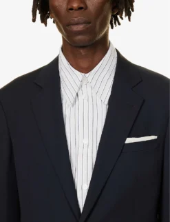 Giorgio Armani Double-breasted Patch-pocket Regular-fit Wool Suit 12 Giorgio Armani Double-breasted Patch-pocket Regular-fit Wool Suit -Falkeis Store R04173390 NAVY ALT04